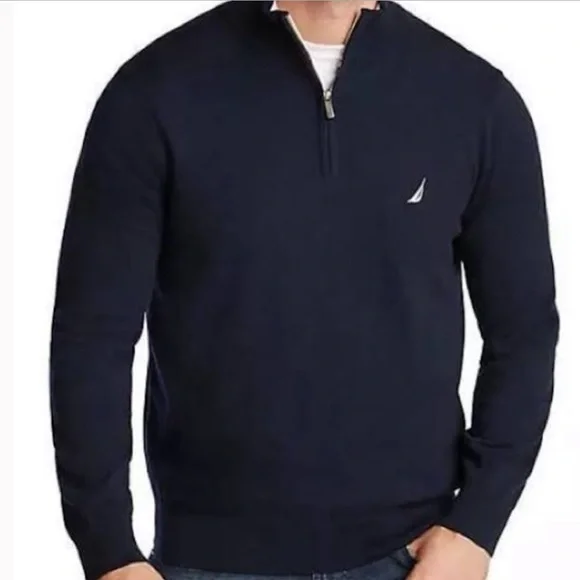 Nautica Mens Navy Blue Pullover Sweater L - Picture 1 of 7